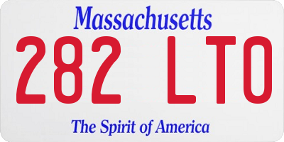 MA license plate 282LT0