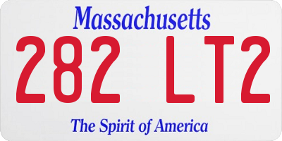 MA license plate 282LT2
