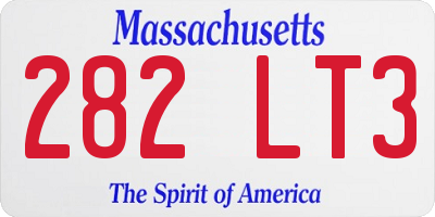 MA license plate 282LT3