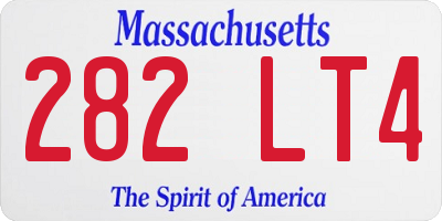 MA license plate 282LT4