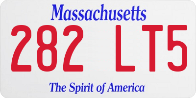MA license plate 282LT5
