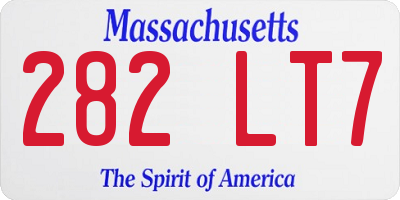 MA license plate 282LT7