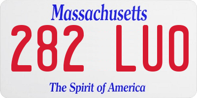 MA license plate 282LU0