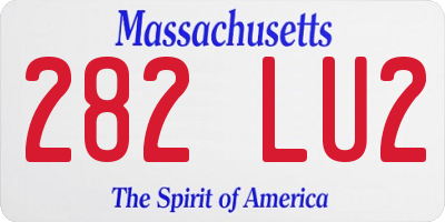 MA license plate 282LU2