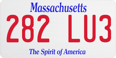 MA license plate 282LU3