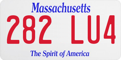 MA license plate 282LU4