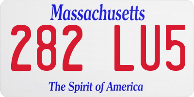 MA license plate 282LU5