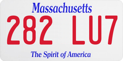 MA license plate 282LU7