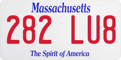 MA license plate 282LU8