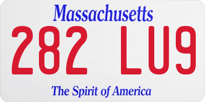MA license plate 282LU9