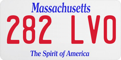 MA license plate 282LV0