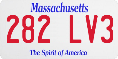 MA license plate 282LV3