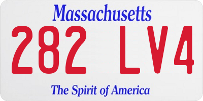 MA license plate 282LV4