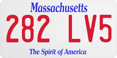 MA license plate 282LV5