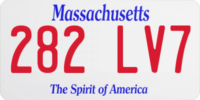 MA license plate 282LV7