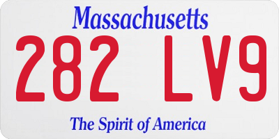 MA license plate 282LV9