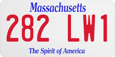 MA license plate 282LW1