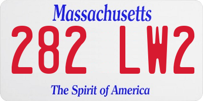 MA license plate 282LW2