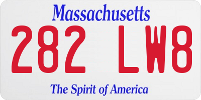MA license plate 282LW8