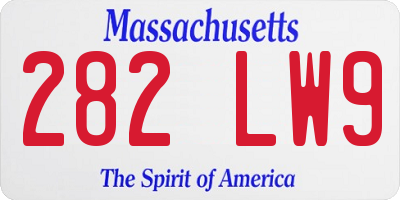 MA license plate 282LW9