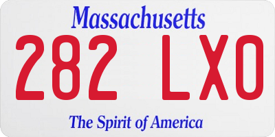 MA license plate 282LX0