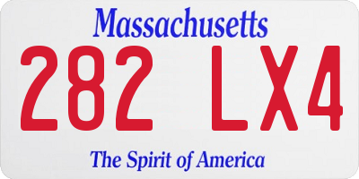 MA license plate 282LX4