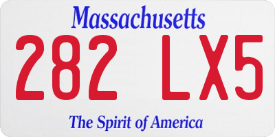 MA license plate 282LX5