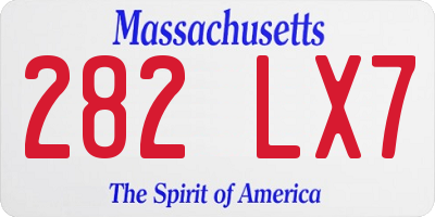 MA license plate 282LX7