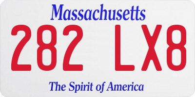 MA license plate 282LX8