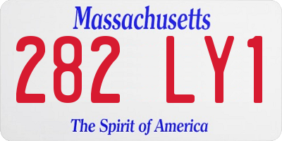 MA license plate 282LY1