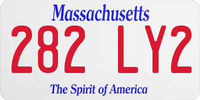 MA license plate 282LY2