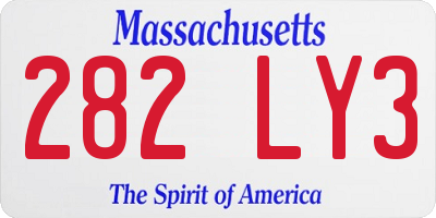 MA license plate 282LY3