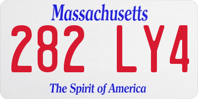MA license plate 282LY4
