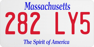 MA license plate 282LY5