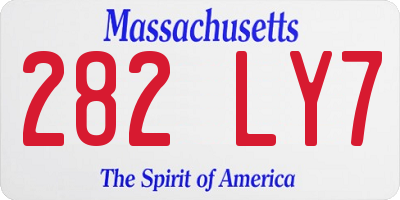 MA license plate 282LY7