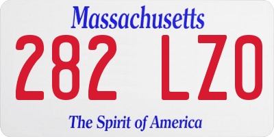 MA license plate 282LZ0
