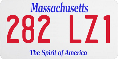 MA license plate 282LZ1