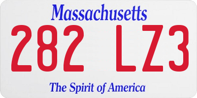 MA license plate 282LZ3
