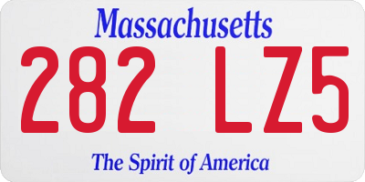 MA license plate 282LZ5