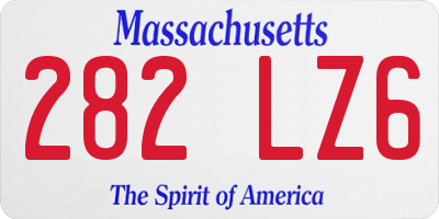 MA license plate 282LZ6