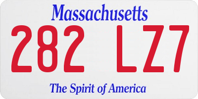 MA license plate 282LZ7