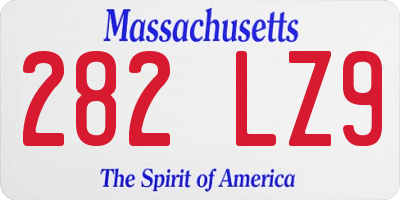MA license plate 282LZ9