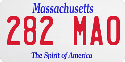 MA license plate 282MA0