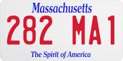 MA license plate 282MA1
