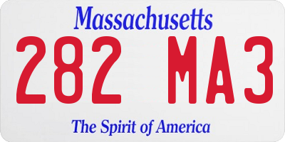 MA license plate 282MA3