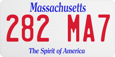 MA license plate 282MA7