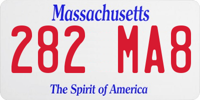 MA license plate 282MA8