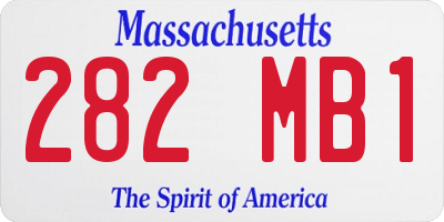 MA license plate 282MB1