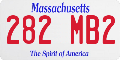 MA license plate 282MB2