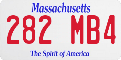 MA license plate 282MB4